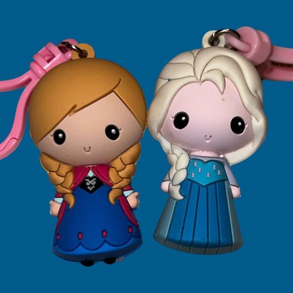 Disney FROZEN 3D Figure Keyring Backpack Clip Series 2 Anna & Elsa B16 - Picture 1 of 4